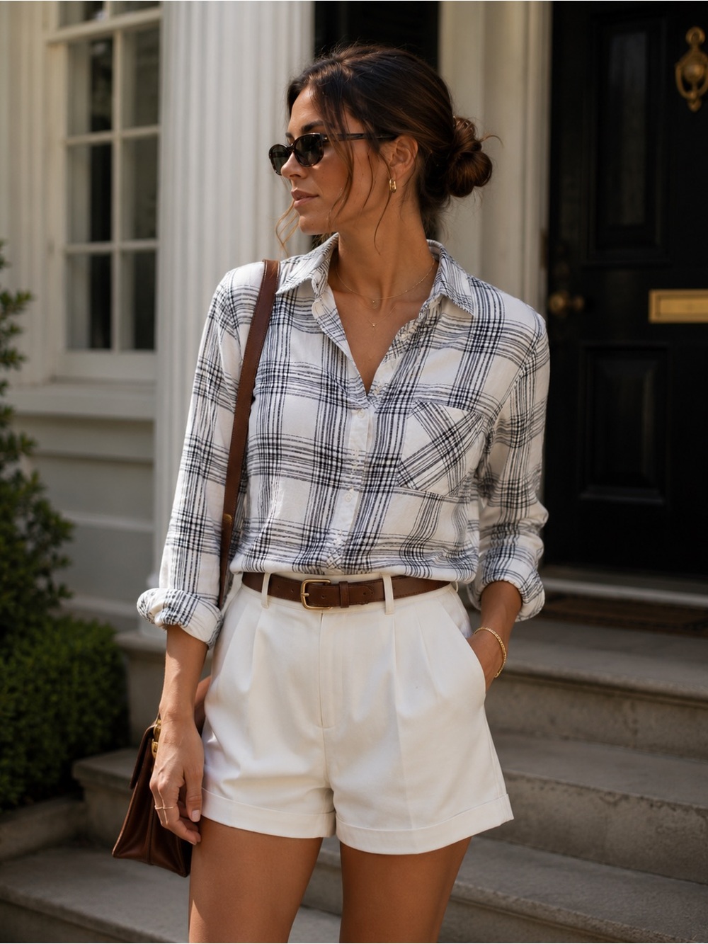 Rails Hunger Plaid Shirt Black White Long Sleeve Button Up X-Small Western Fall